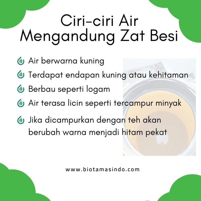 Ciri ciri air mengandung zat besi tinggi