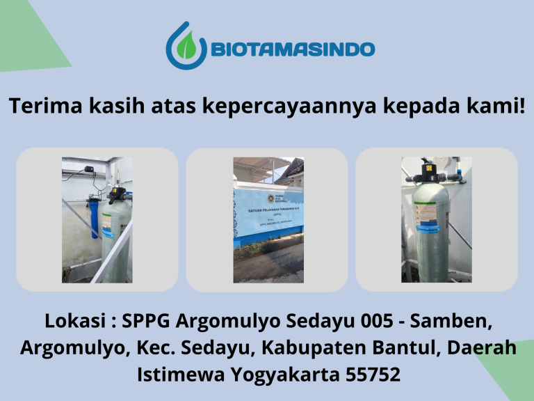 Filter air bersih SPPG Argomulyo Bantul Yogyakarta