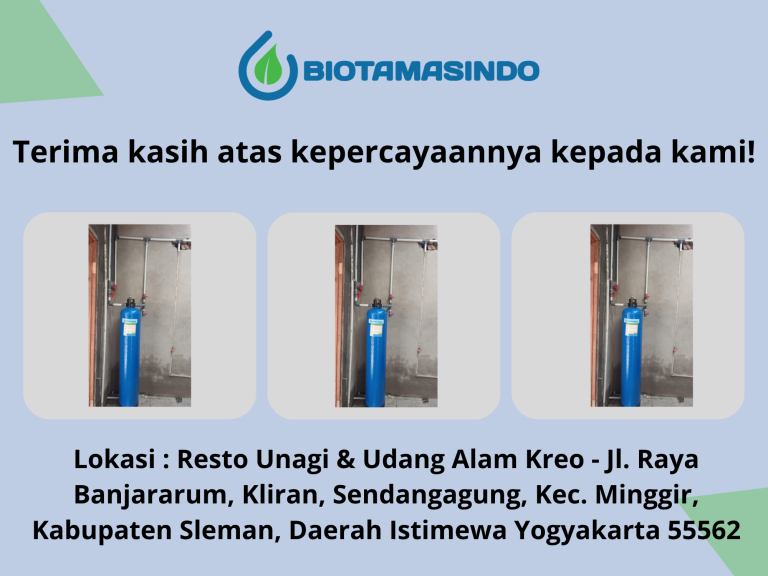 Pemasangan filter air restoran Sleman